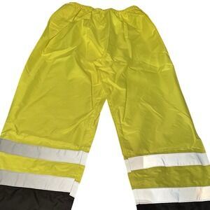 ML Kishigo RWP102 Hi-Vis Yellow Reflective Rain Pants ANSI Class E Mens 2X-3X